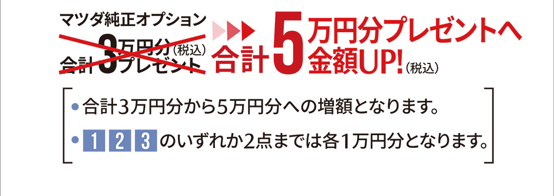 合計5万円分(税込)プレゼントへ金額UP！