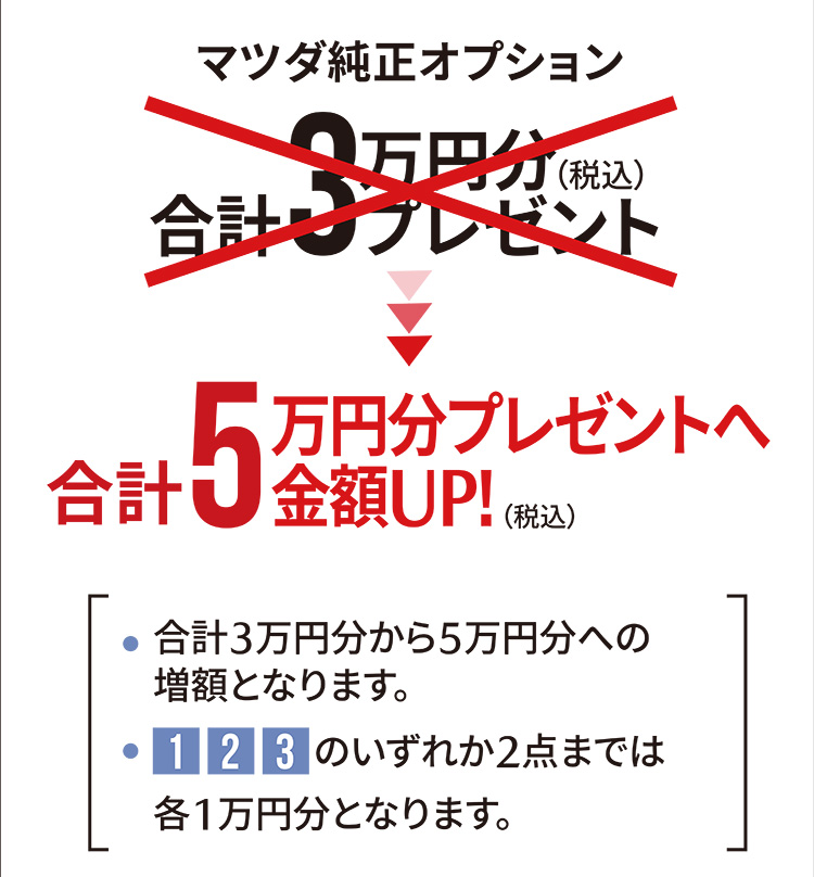 合計5万円分(税込)プレゼントへ金額UP！